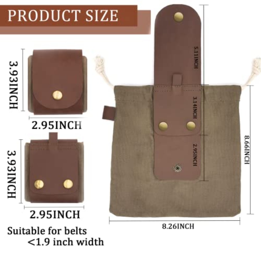Foraging Pouch Leather Canvas  - Water Bag Collapsible review and price
